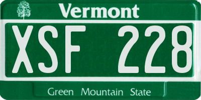 VT license plate XSF228