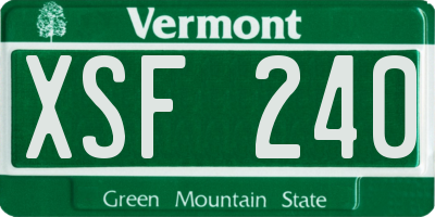 VT license plate XSF240