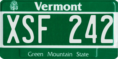 VT license plate XSF242