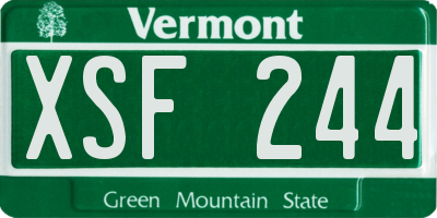 VT license plate XSF244