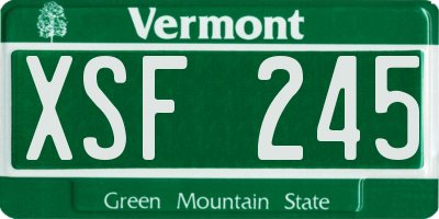 VT license plate XSF245