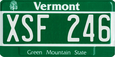 VT license plate XSF246