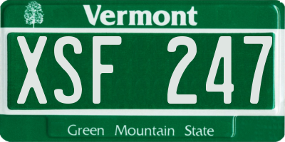 VT license plate XSF247