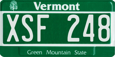 VT license plate XSF248