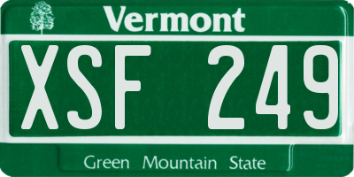 VT license plate XSF249