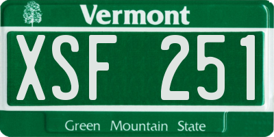 VT license plate XSF251