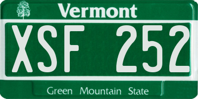 VT license plate XSF252