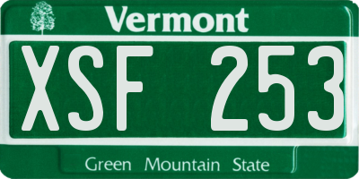 VT license plate XSF253