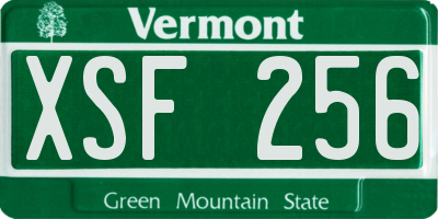 VT license plate XSF256