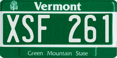 VT license plate XSF261