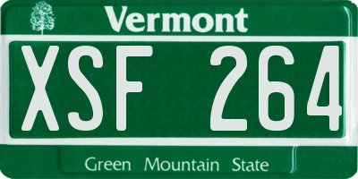 VT license plate XSF264