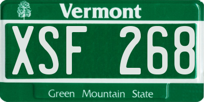 VT license plate XSF268