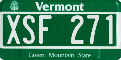 VT license plate XSF271