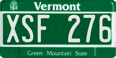 VT license plate XSF276