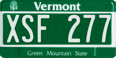 VT license plate XSF277