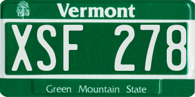 VT license plate XSF278