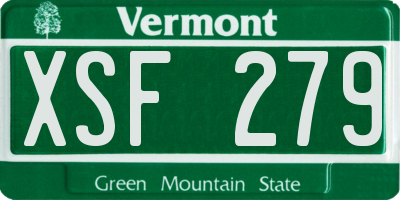 VT license plate XSF279