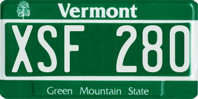 VT license plate XSF280