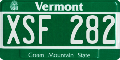 VT license plate XSF282