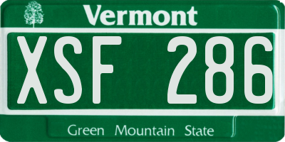 VT license plate XSF286