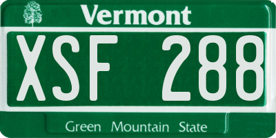VT license plate XSF288