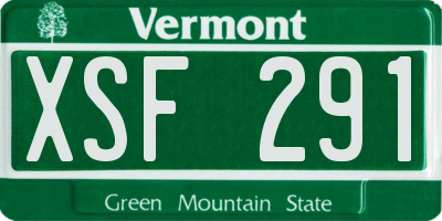 VT license plate XSF291