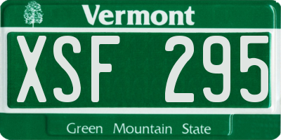 VT license plate XSF295