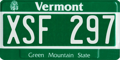 VT license plate XSF297