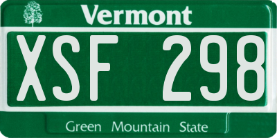 VT license plate XSF298
