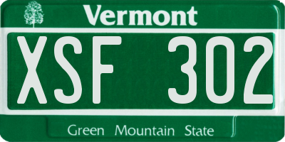 VT license plate XSF302