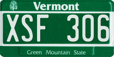 VT license plate XSF306