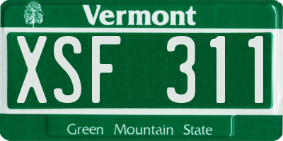 VT license plate XSF311