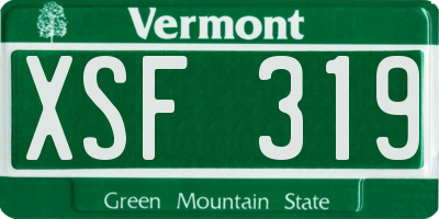VT license plate XSF319