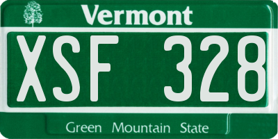 VT license plate XSF328
