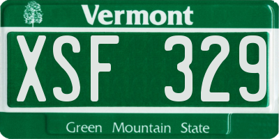 VT license plate XSF329