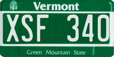 VT license plate XSF340