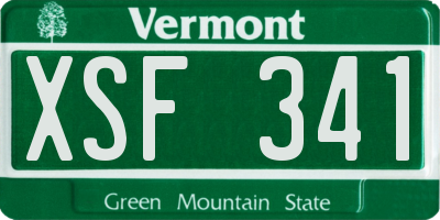 VT license plate XSF341