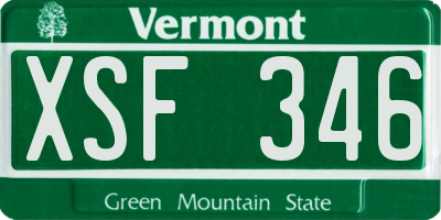 VT license plate XSF346