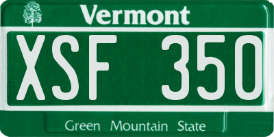 VT license plate XSF350