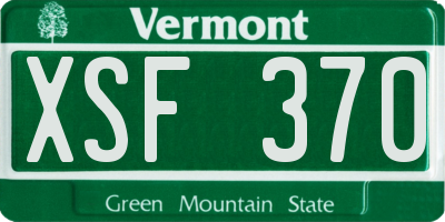 VT license plate XSF370