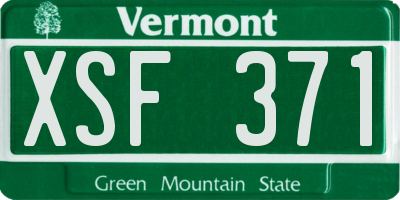 VT license plate XSF371