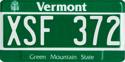 VT license plate XSF372