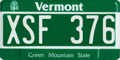 VT license plate XSF376