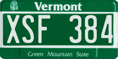 VT license plate XSF384