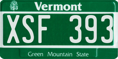 VT license plate XSF393