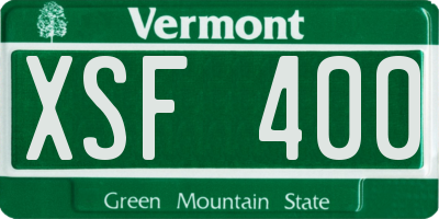 VT license plate XSF400