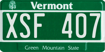VT license plate XSF407