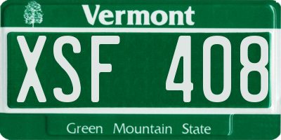 VT license plate XSF408