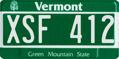 VT license plate XSF412