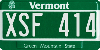 VT license plate XSF414